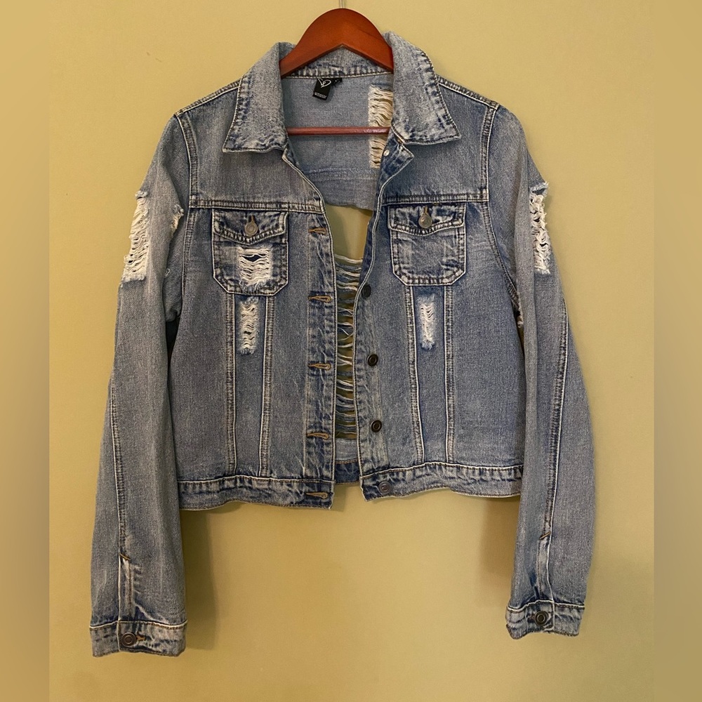 Windsor Distressed Denim Jacket- Size Med